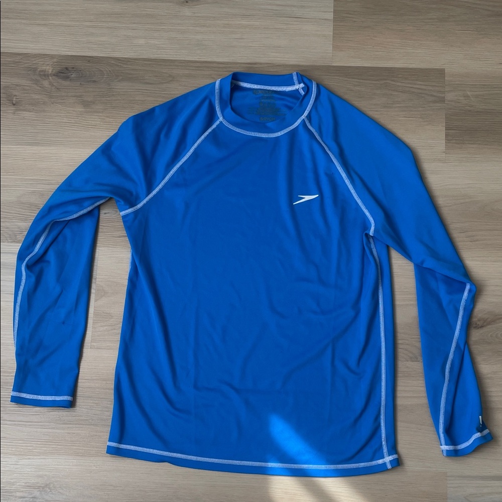 Speedo Men's Royal Blue Long-Sleeve Swim Rash Guard Size S